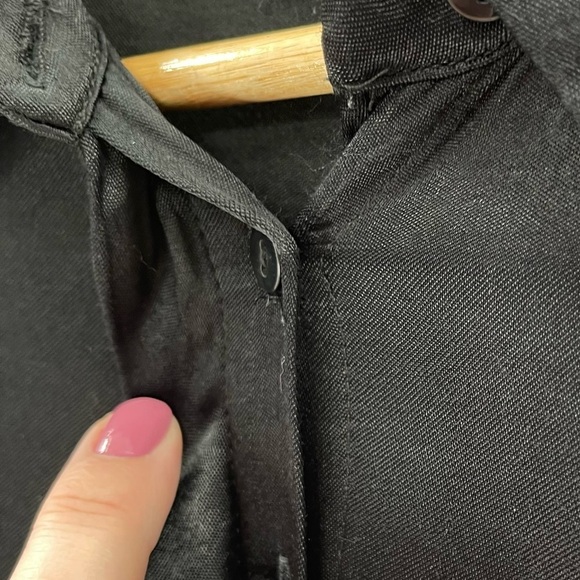 Zara Woman Black Silky Ruffle Tunic Dress Size XS - Picture 6 of 11